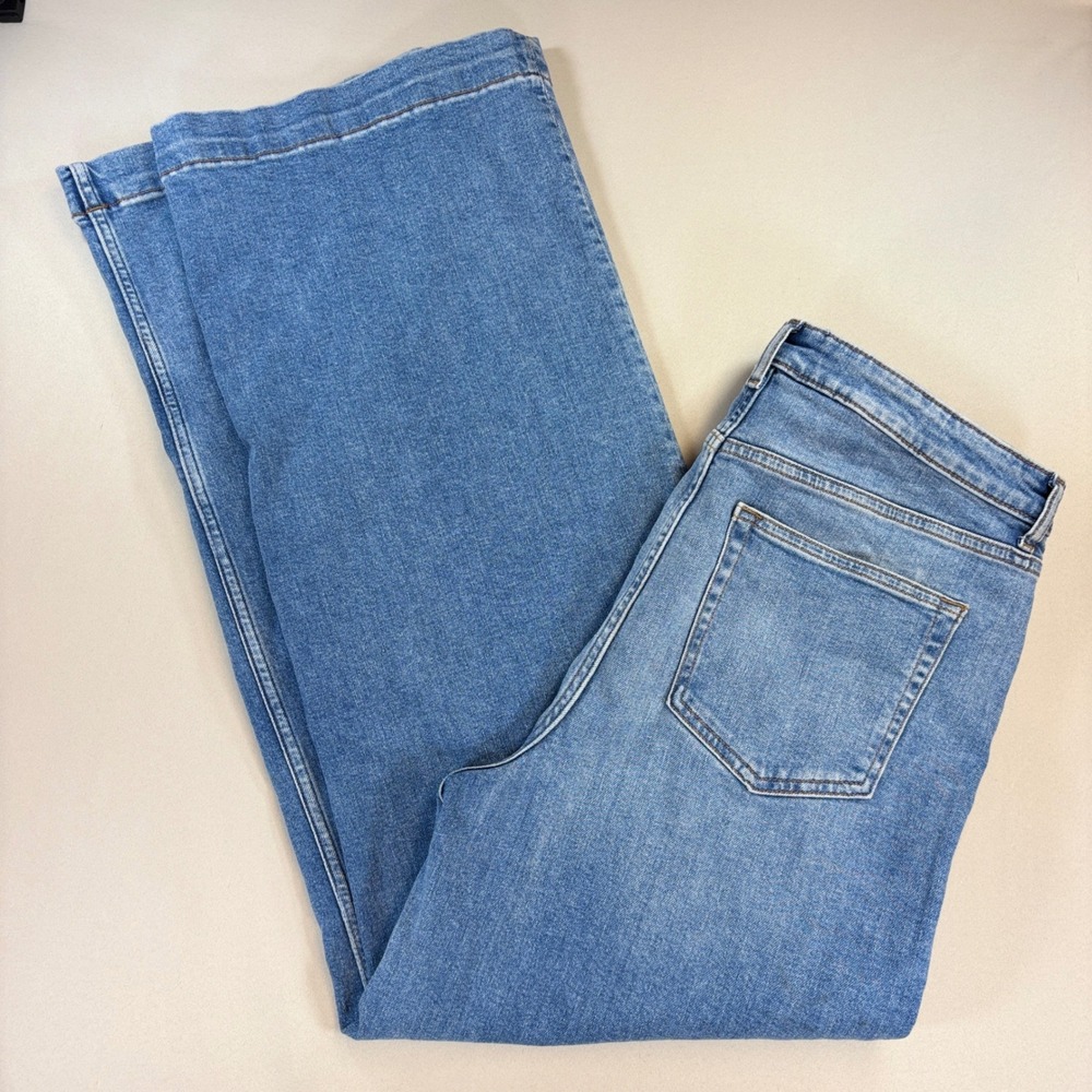 Reformation Wide Leg Jeans Womens 30 Light Wash High Rise Denim Boho Casual